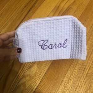 ‘Carol’ Cosmetics case, purple outside, plastic inside